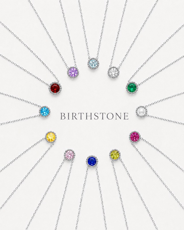 birth stone necklace【シルバー】
