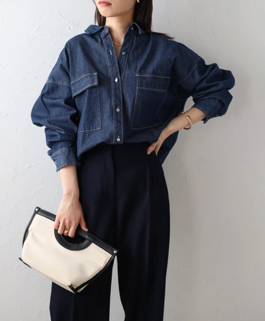 ナンバーミーTOKYO" 8oz INDIGO DENIM BIG SHIRTS"