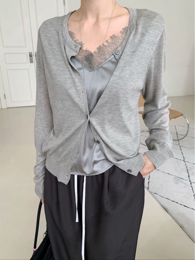 Lace Camisole×Cardigan Set