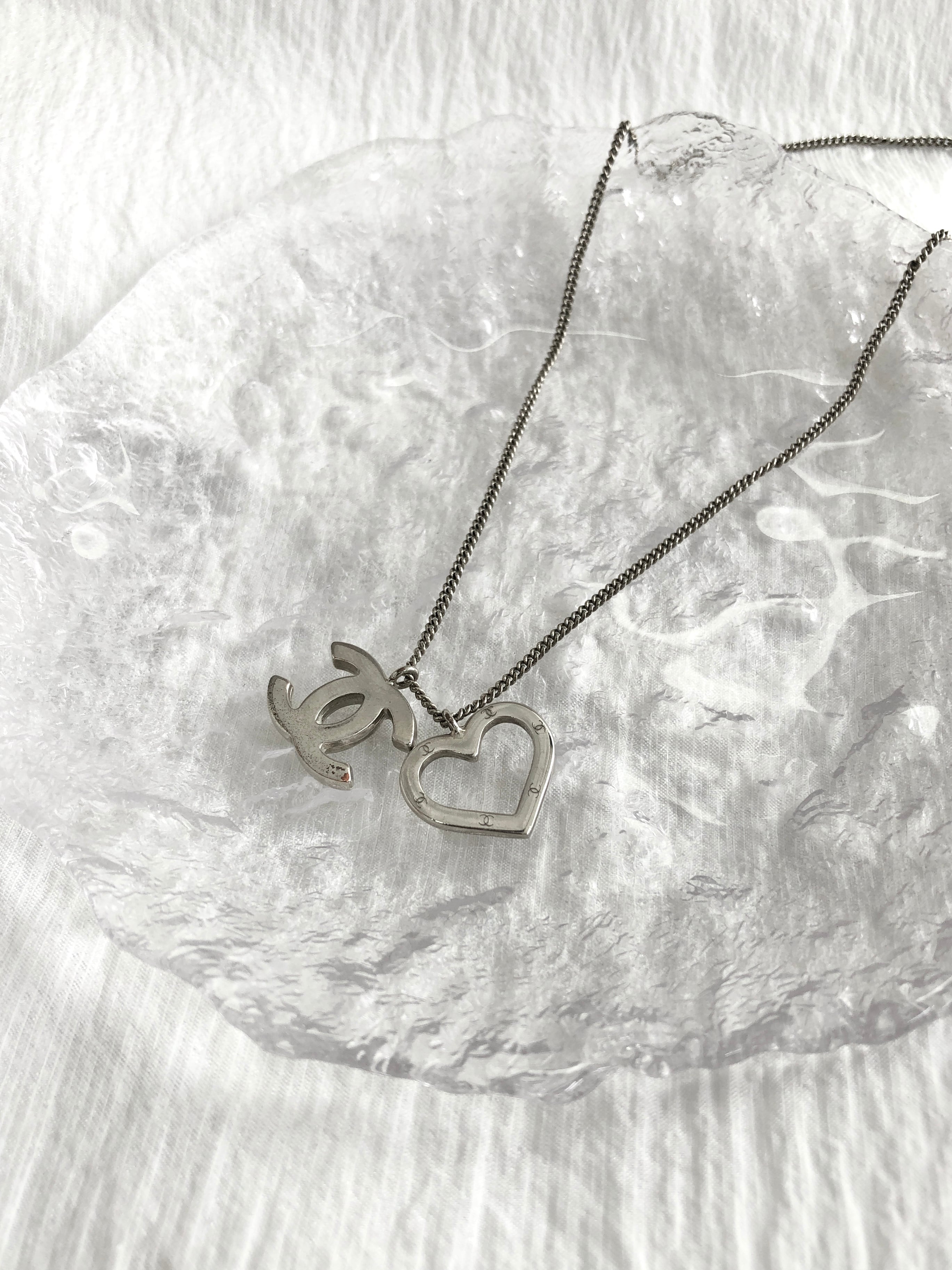 CHANEL シャネル ネックレス シルバー ココマーク ハート vintage ヴィンテージ オールド 42pcps