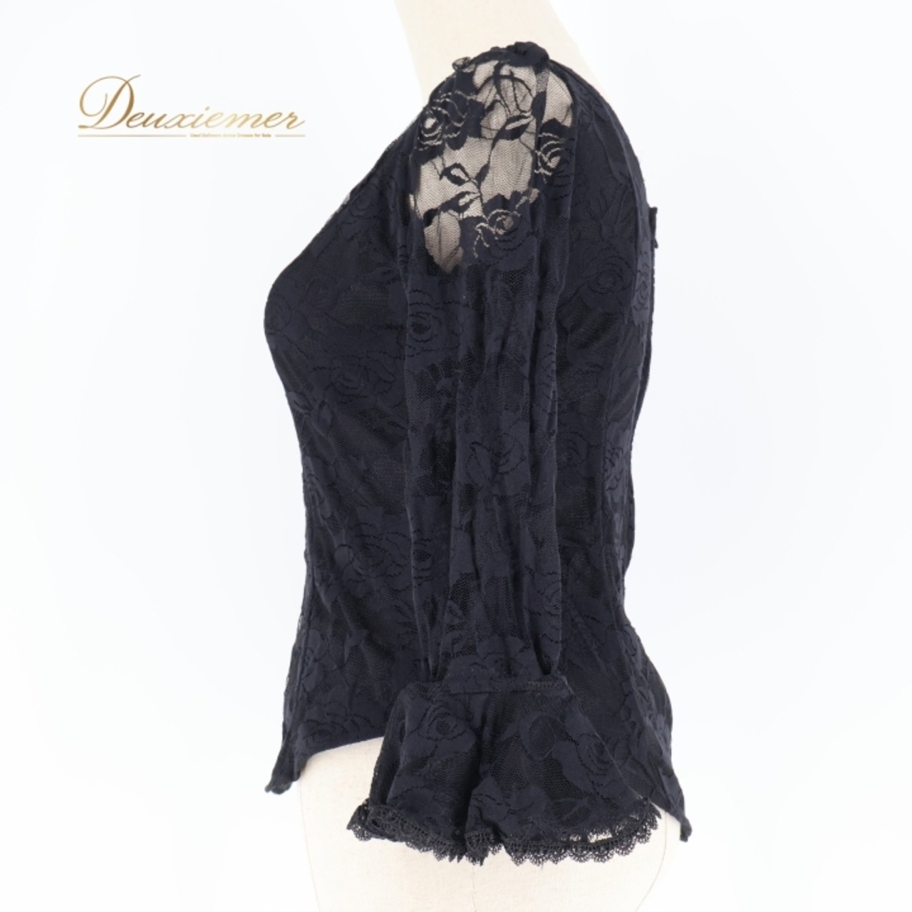 フラメンコ 衣装 トップス ブラウス 黒 レース 透け感 軽い ダンス パーティ 発表会 Leirenaレイリーナ ブラック系 花柄 上品 おしゃれ フォーマル 上品スタイル レディース 可愛い かわいい フラメンコダンス