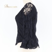 フラメンコ 衣装 トップス ブラウス 黒 レース 透け感 軽い ダンス パーティ 発表会 Leirenaレイリーナ ブラック系 花柄 上品 おしゃれ フォーマル 上品スタイル レディース 可愛い かわいい フラメンコダンス