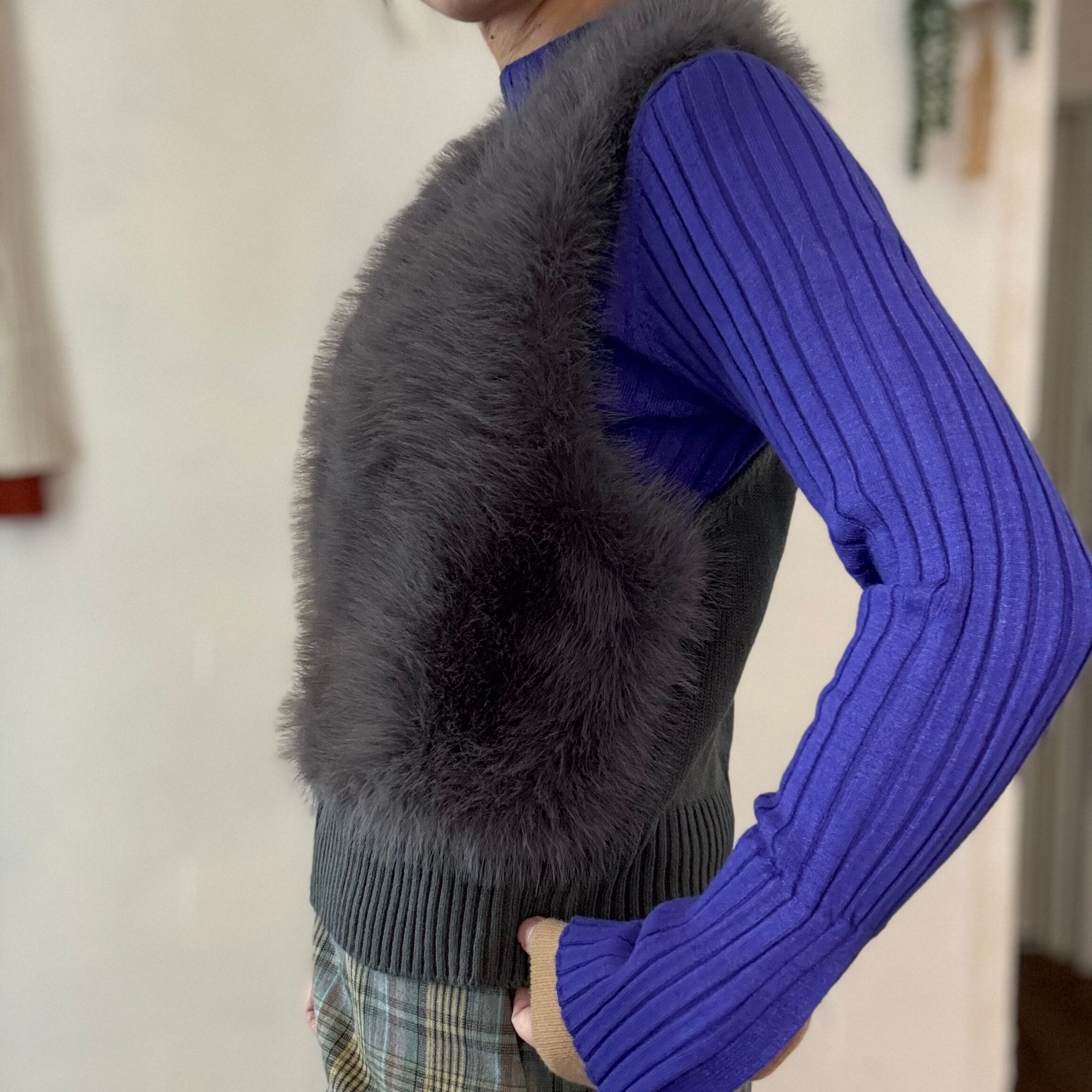 【SELECT】フェイクファー切替ショートジレ