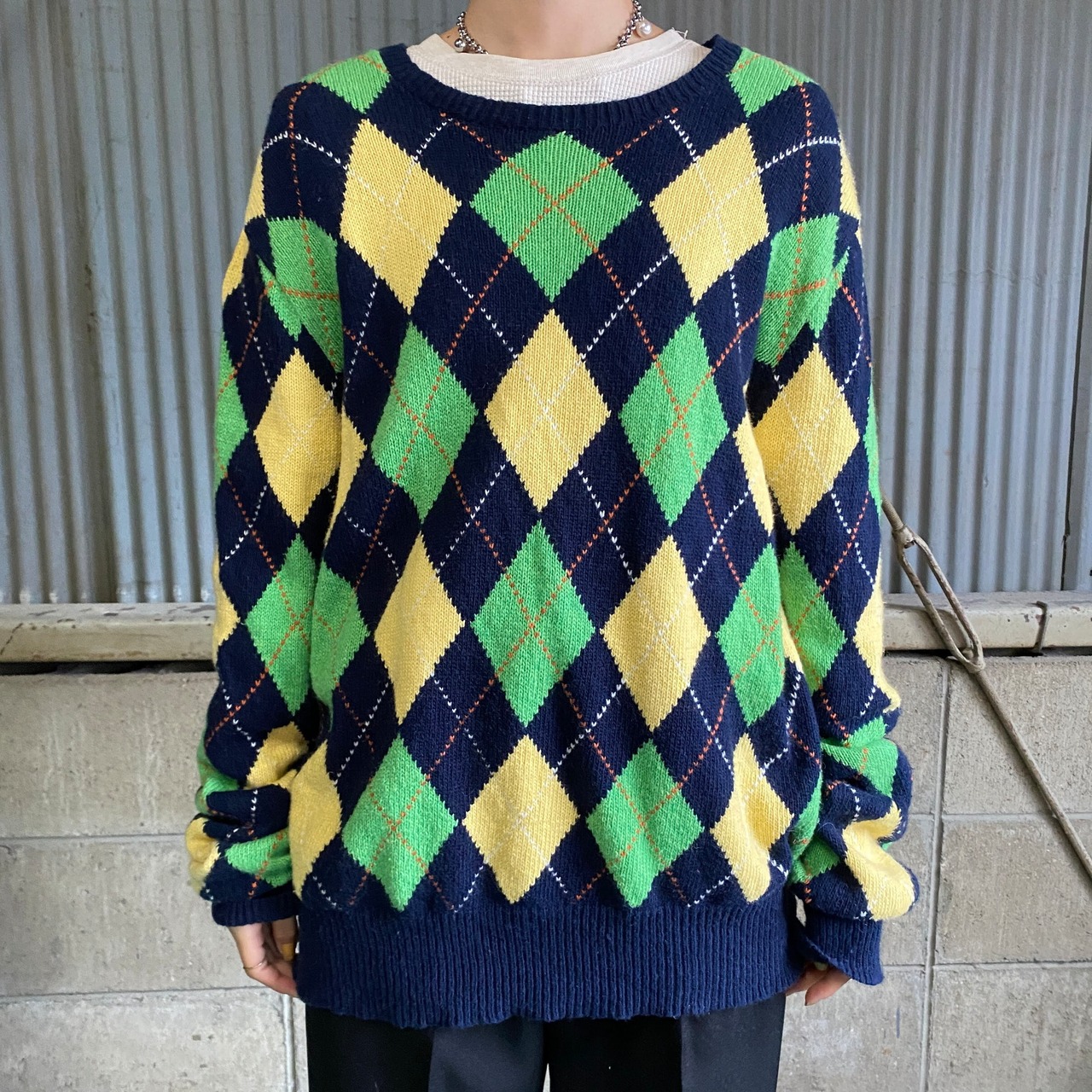 ポロバイラルフローレン アーガイルチェック柄 カシミヤ混 ニット 
