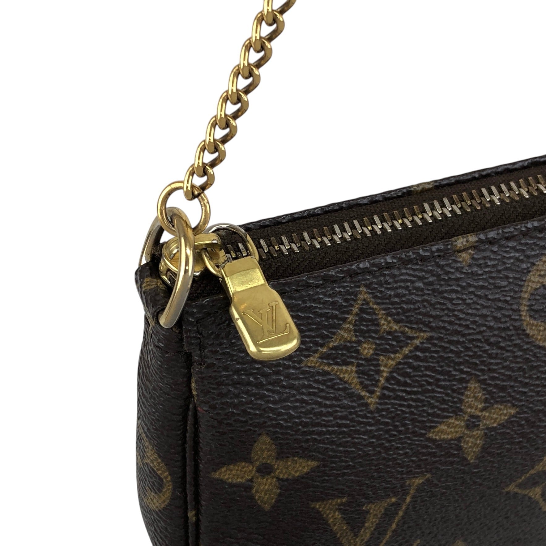 LOUIS VUITTON モノグラム ハンドバッグ　ポーチ LOUIS VUITTON ルイヴィトン モノグラム ハンドバッグ ブラウン PVC