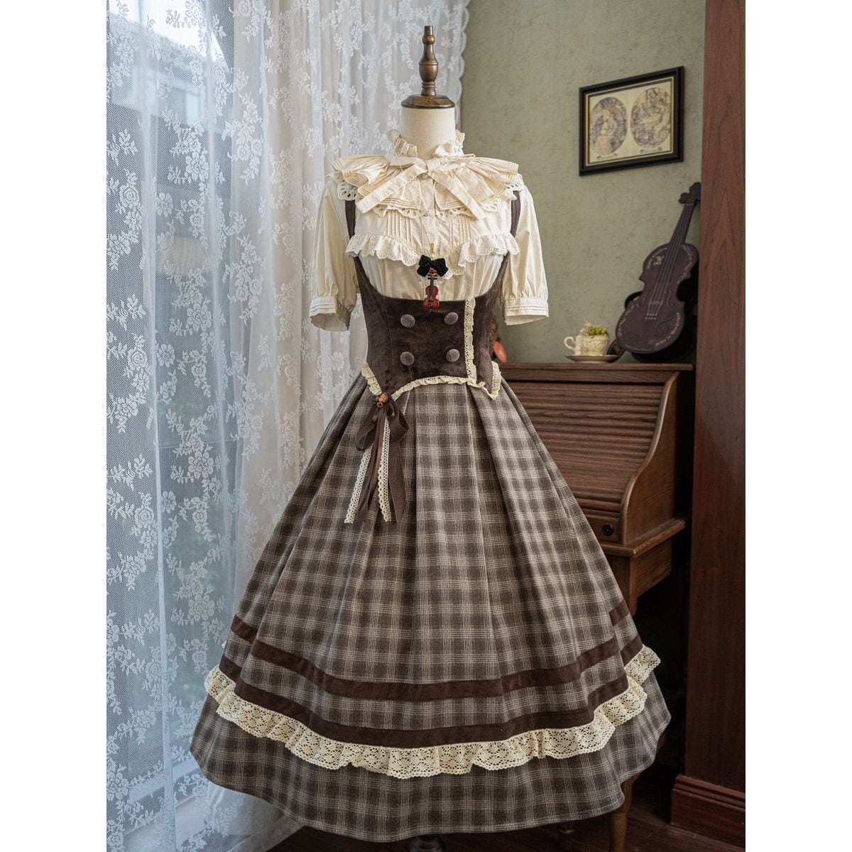 チェック柄コルセットジャンパースカート | Maiden's Rêve