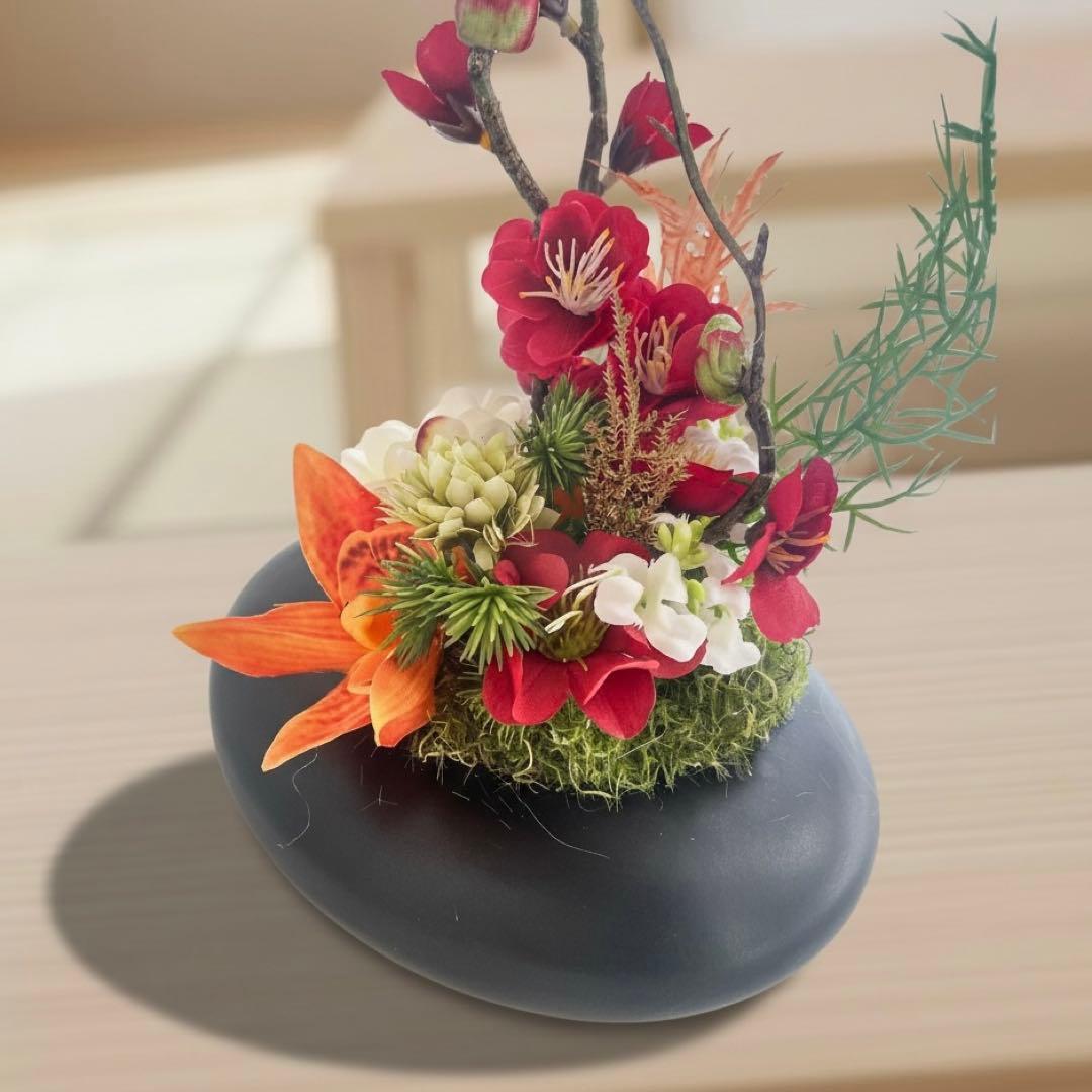 花器の和モダンアレンジメント｜上品なお正月・和風フラワーギフト
