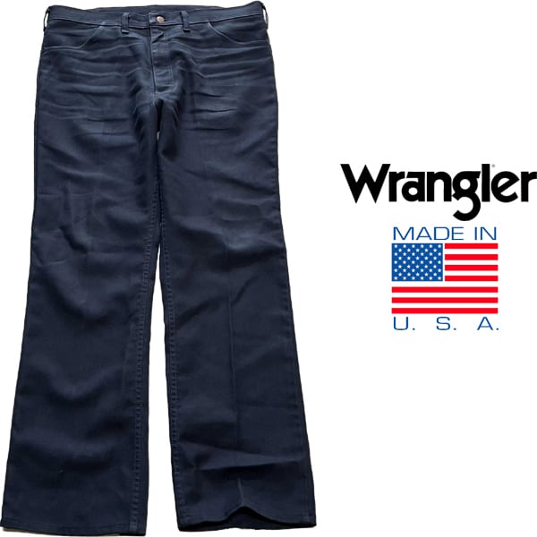 1点物◇USA製ラングラー紺スタプレパンツ古着XXLメンズ38レディースOK