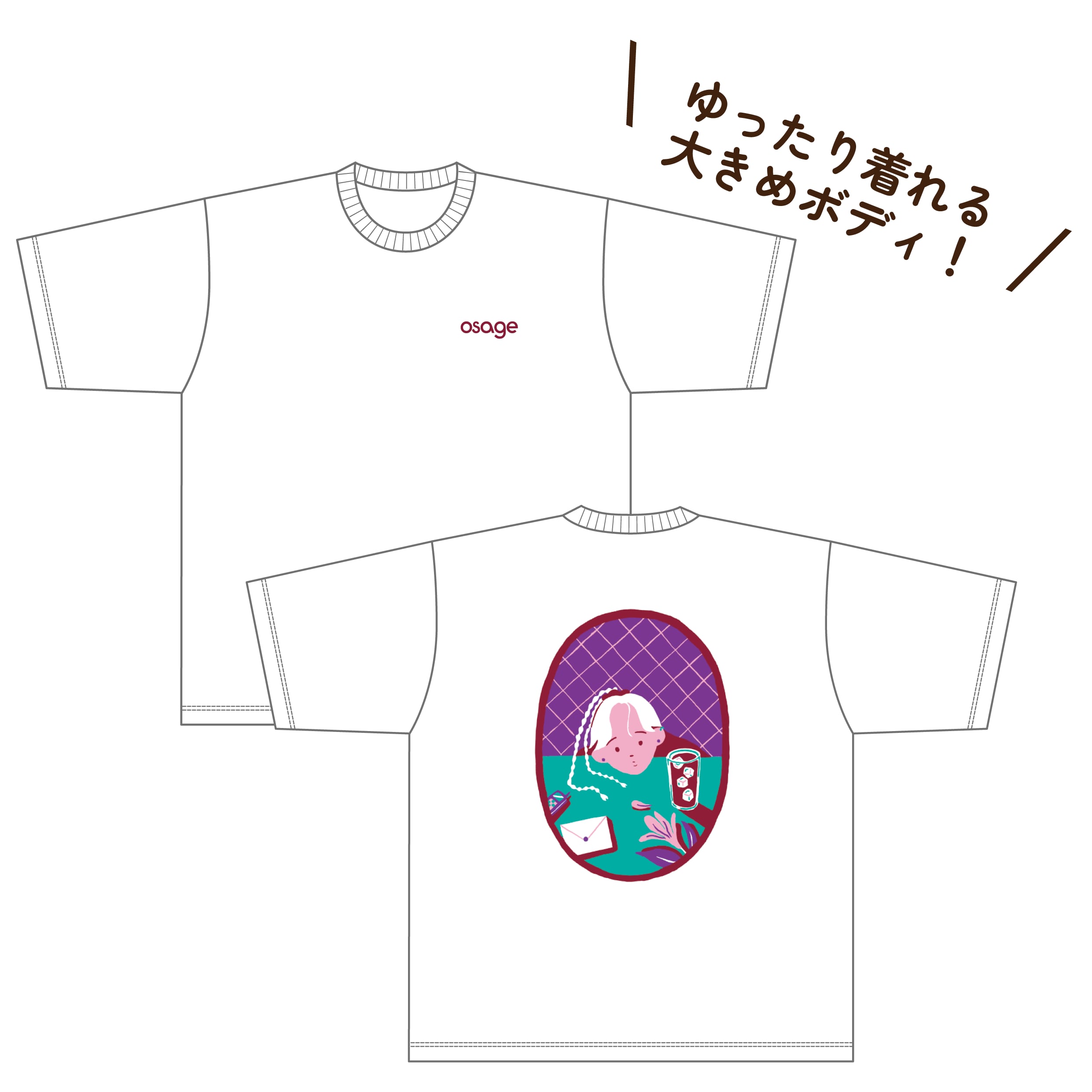 【※2/20(金)以降発送予定】たそがれ少女Tシャツ(ホワイト)