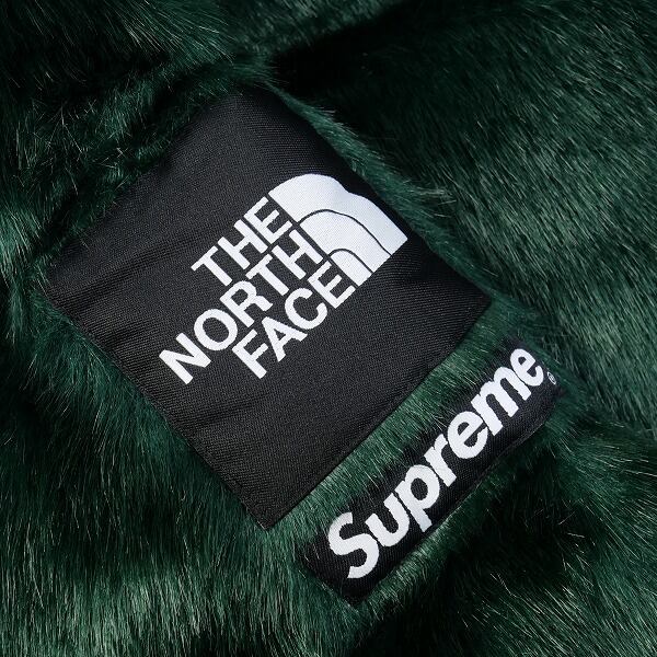 supreme north face fur nuptse Green M