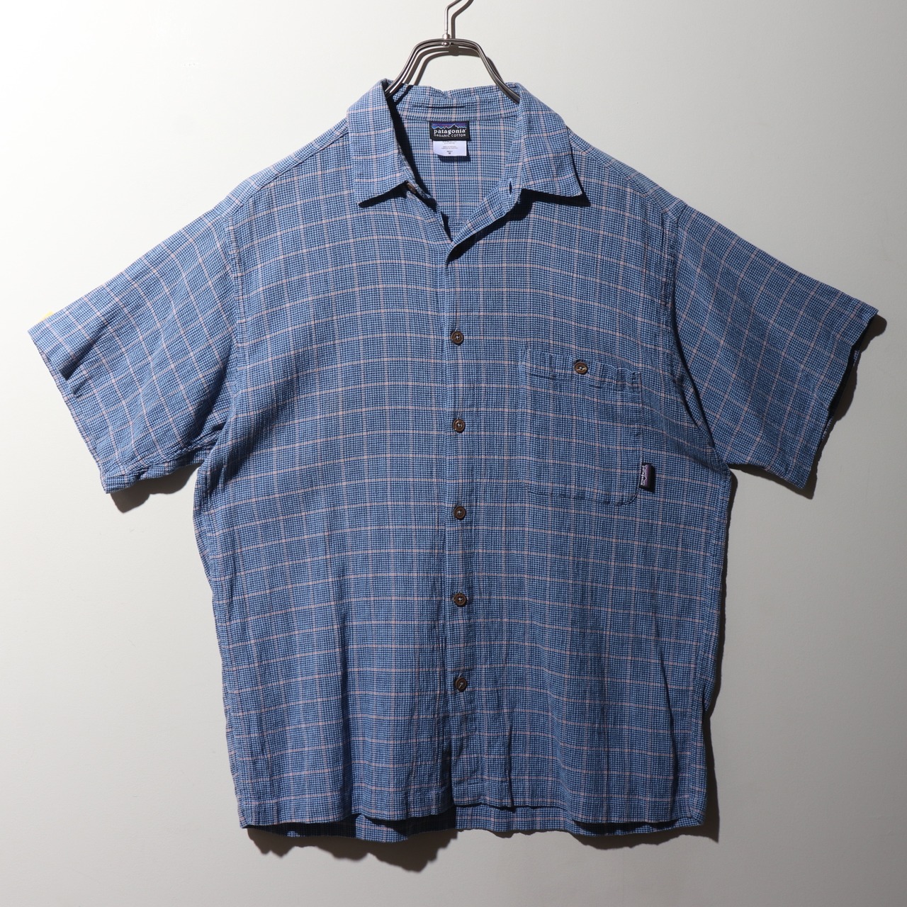 美品 M 青 Patagonia A/C Yarn Dyed Shirt ポルトガル製 パタゴニア ブルー シャツ