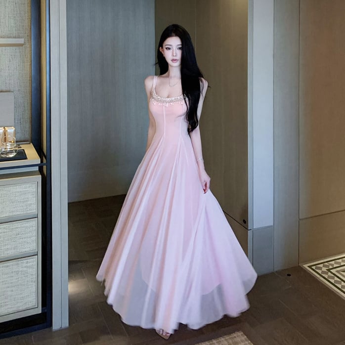 ロングドレス キャバドレス セクシー ラグジュアリー チュール