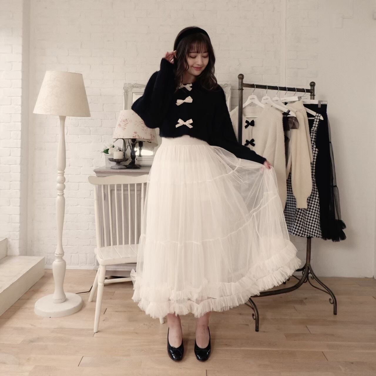 double frill tulle skirt