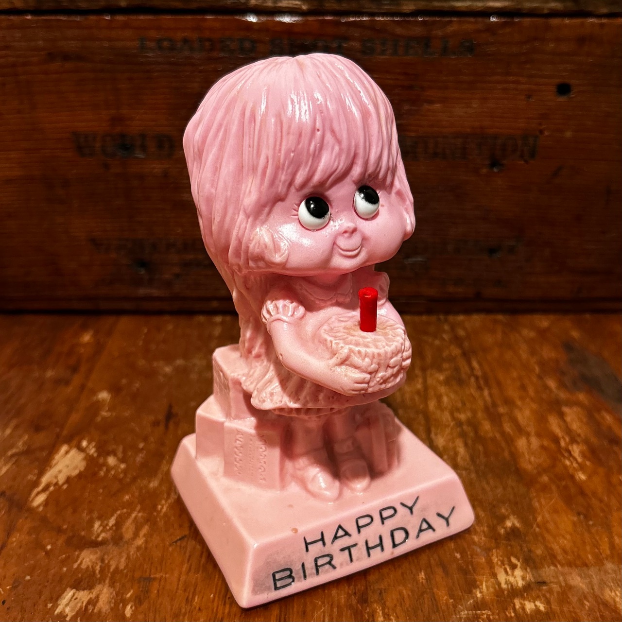 メッセージドール　W&R BERRY　HAPPY BIRTHDAY ピンク　シリースカルプス　1972年 D-459