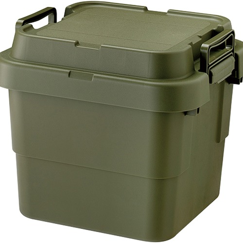トランクカーゴS蓋 30L カーキ 収納ボックス 収納ケース 箱 アウトドア 衣類収納 おもちゃ箱 フタ付き 座れる スツール シンプル ミリタリー おしゃれ