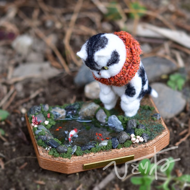 A 売れ筋 チェックズボンサバトラ猫のアートドール 【ハンドメイド】猫