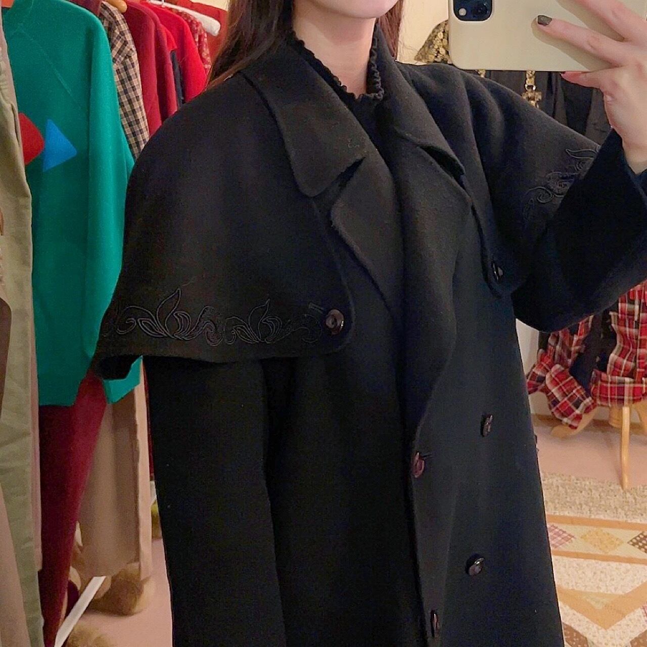 black cape chester coat