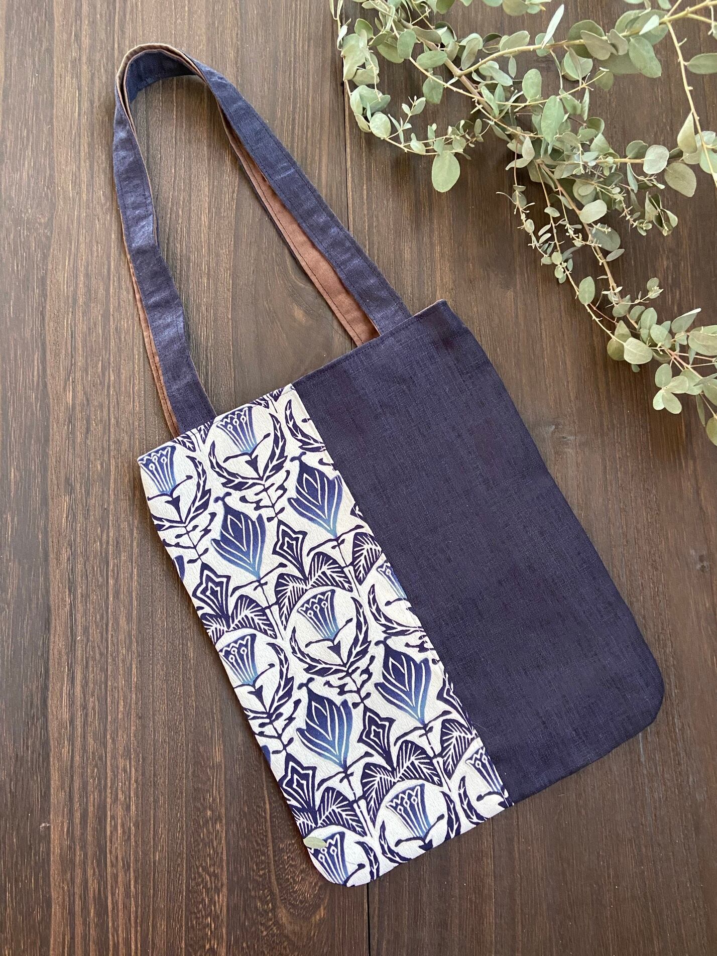 バッグ | 幾何学ノ花（古布×リネン） | 唐花屋