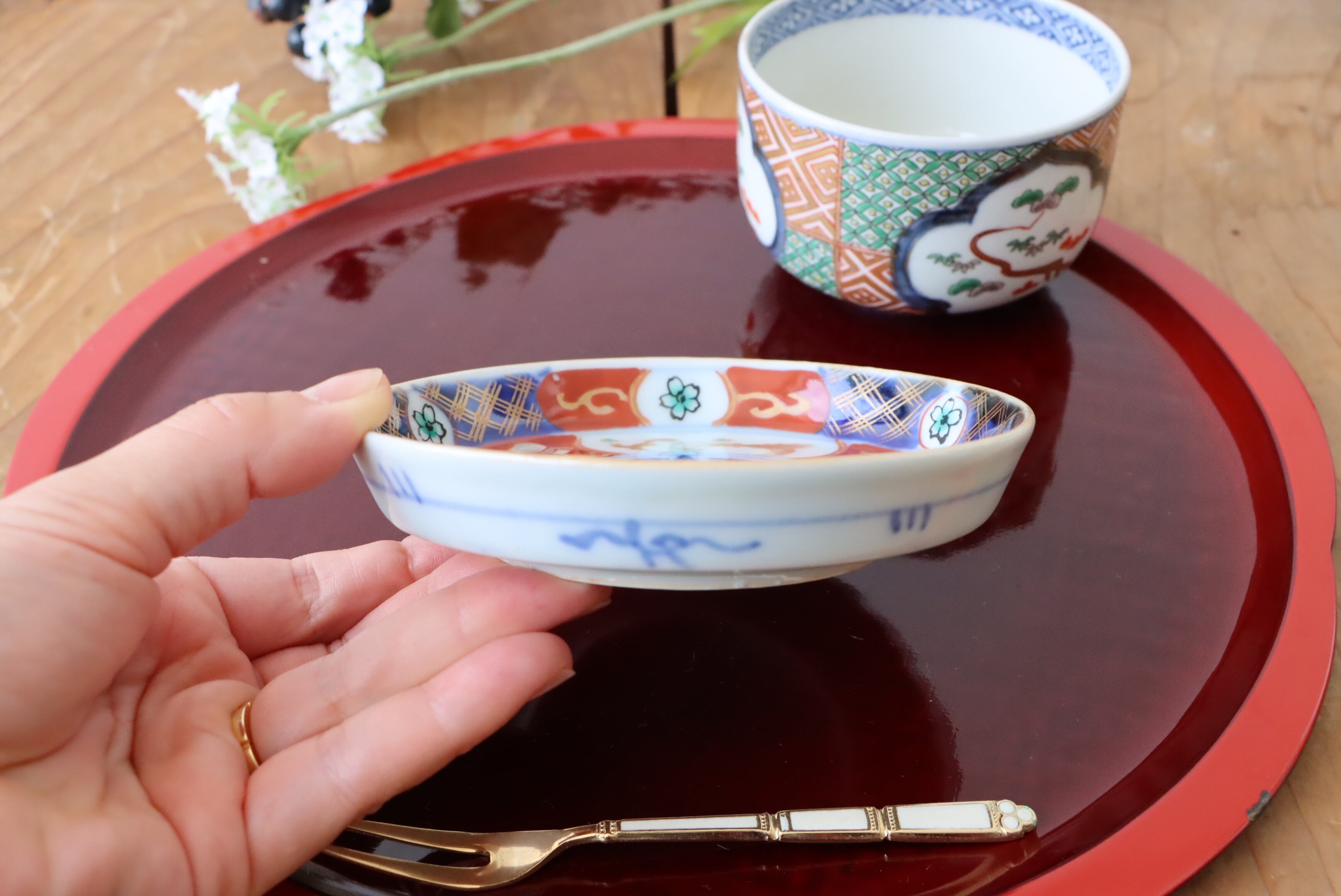 伊万里焼 色絵 龍宝巻文 小皿/Imari small plate | (有)新原美術