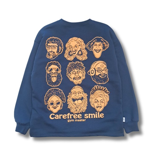 gym master - 10.3oz carefree smile スウェットビッグTEE (navy)