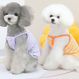 【PET】4色展開花形ボタン付きチェック柄キャミソール
