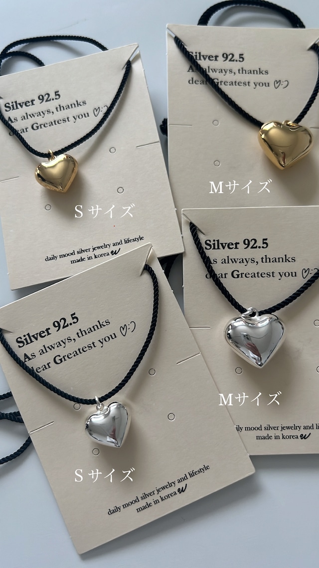 S925 string heart necklace (2size)