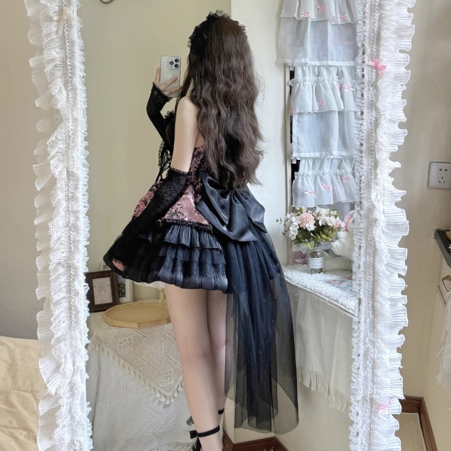 サブカル 服 地雷系 通販 ゴスロリ バックリボン 闇かわいい 原宿スタイル コンカフェ イベント衣装