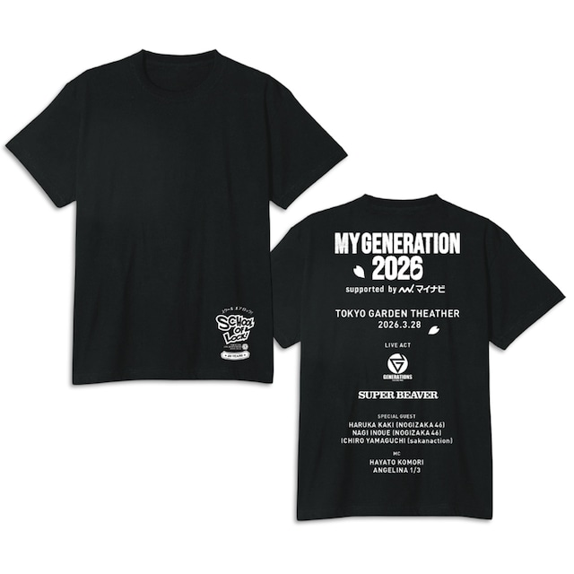 SCHOOL OF LOCK! 20th Anniversary MY GENERATION2026 TシャツBLACK（S・M・L・XLサイズ）