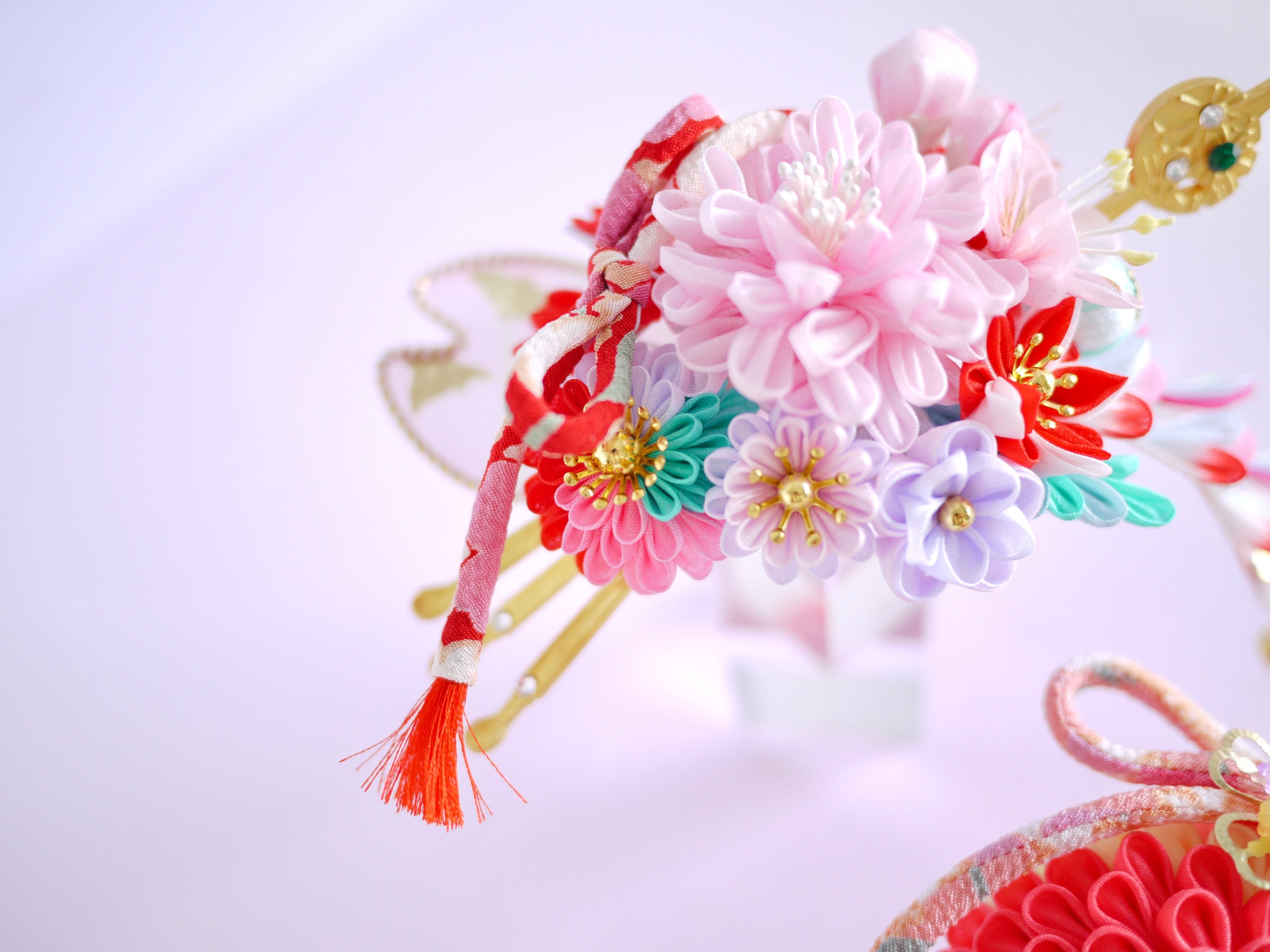 ワンニャン用花簪&帯飾りセット【甘雫姫/かんなひめ】