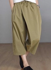 サイドスリット付 八分丈 バルーンパンツ