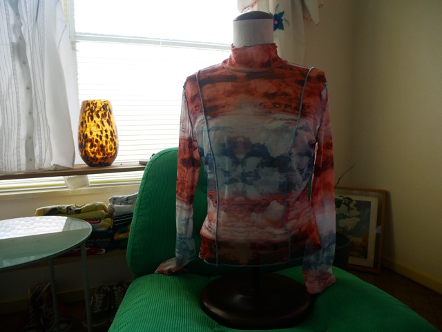 00s Vintage  Graphic Sheer Top