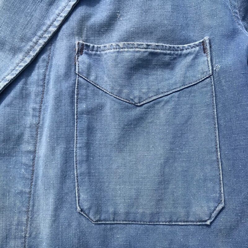 40's 50's au Perroquet ショップコート インディゴ インクブルー 木製