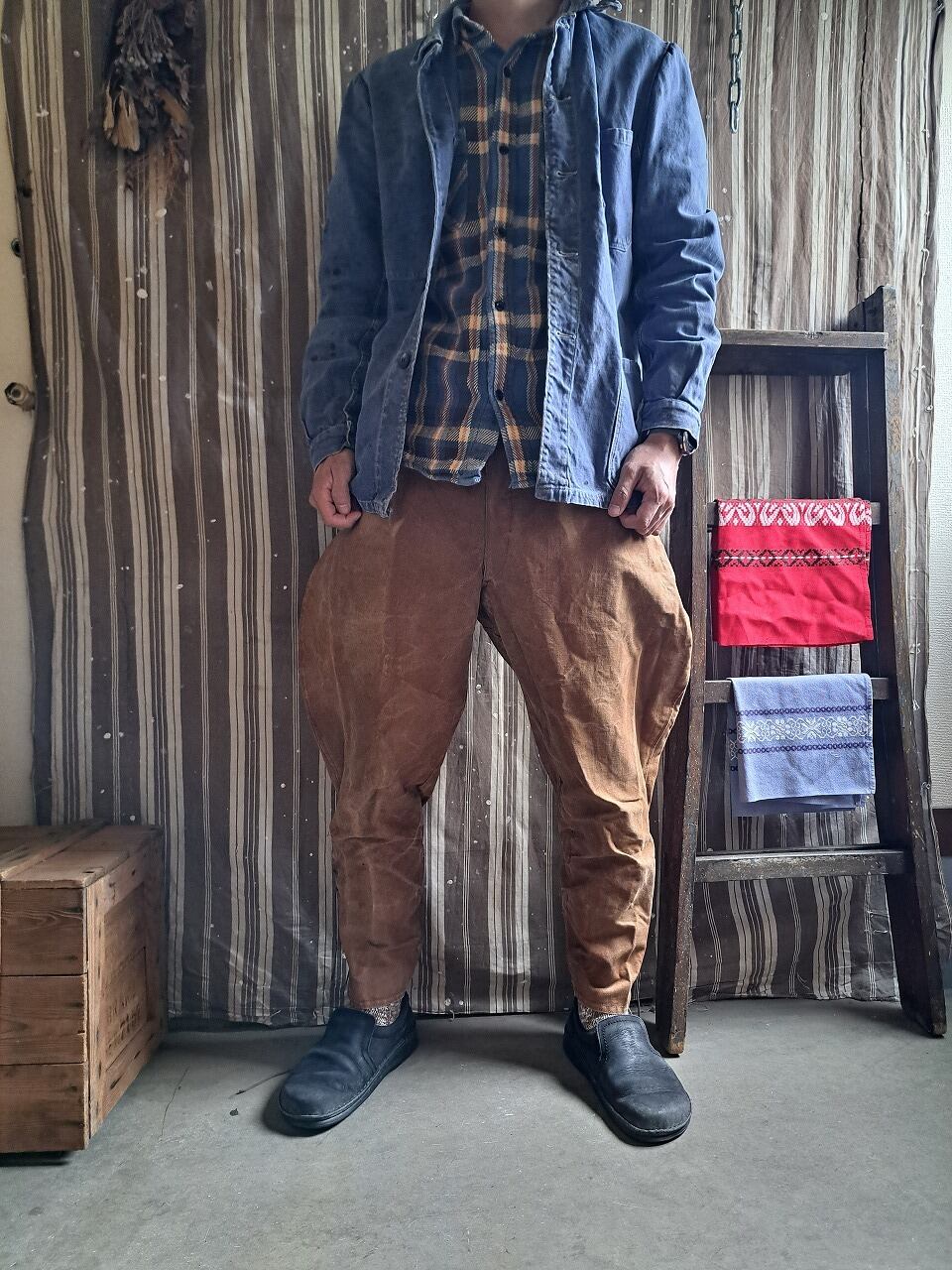 40's~50's フランス ブラウンダック ジョッパーズパンツ used [410050