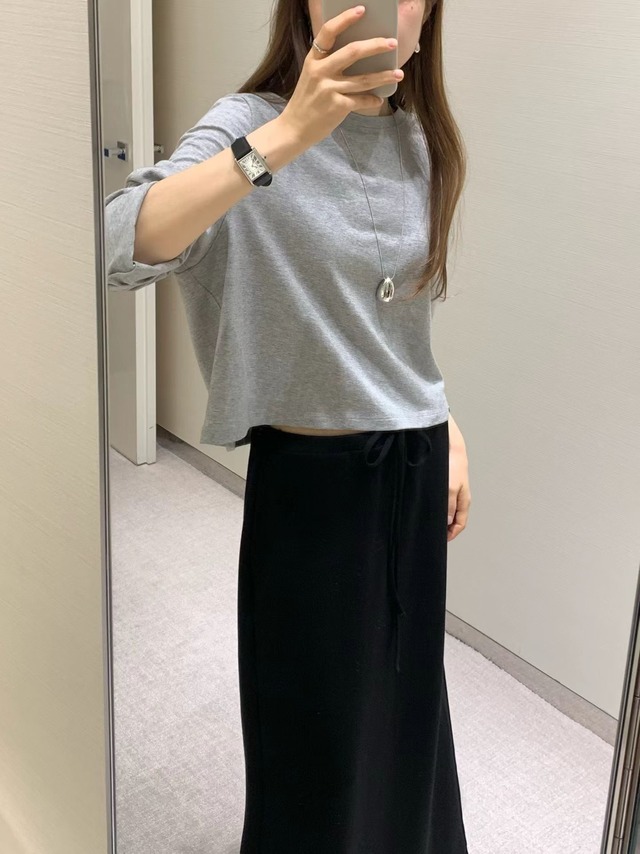 (予約) ounce / Crop long sleeve tee 3color