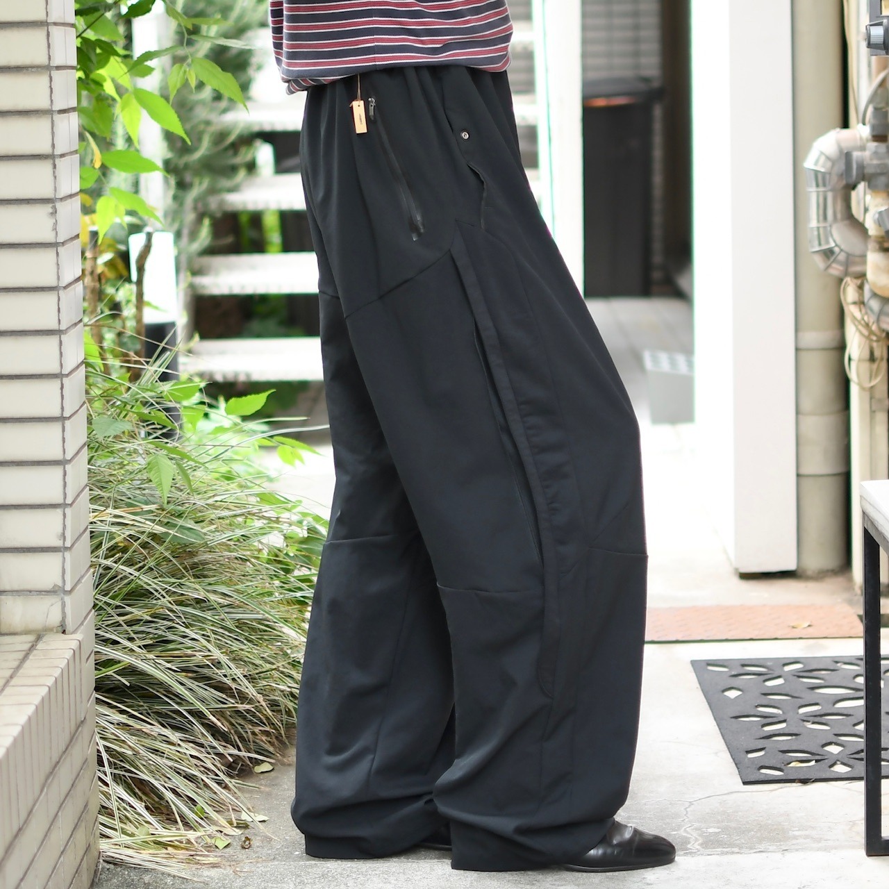adidas side zip design wide nylon pants