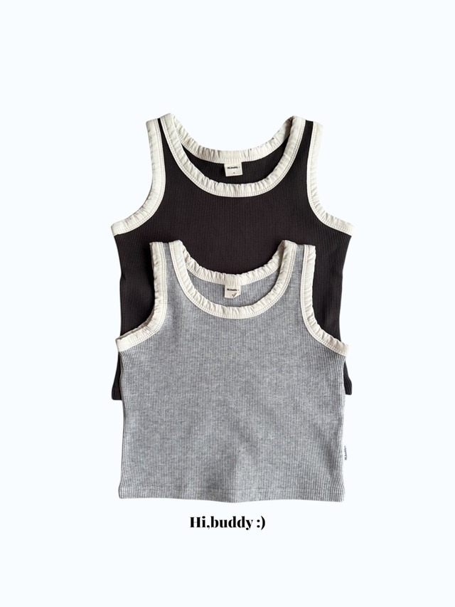 【取寄】hi buddy｜waffle sleeveless｜ワッフルノースリーブ｜S-JL｜kids&jr｜26 summer