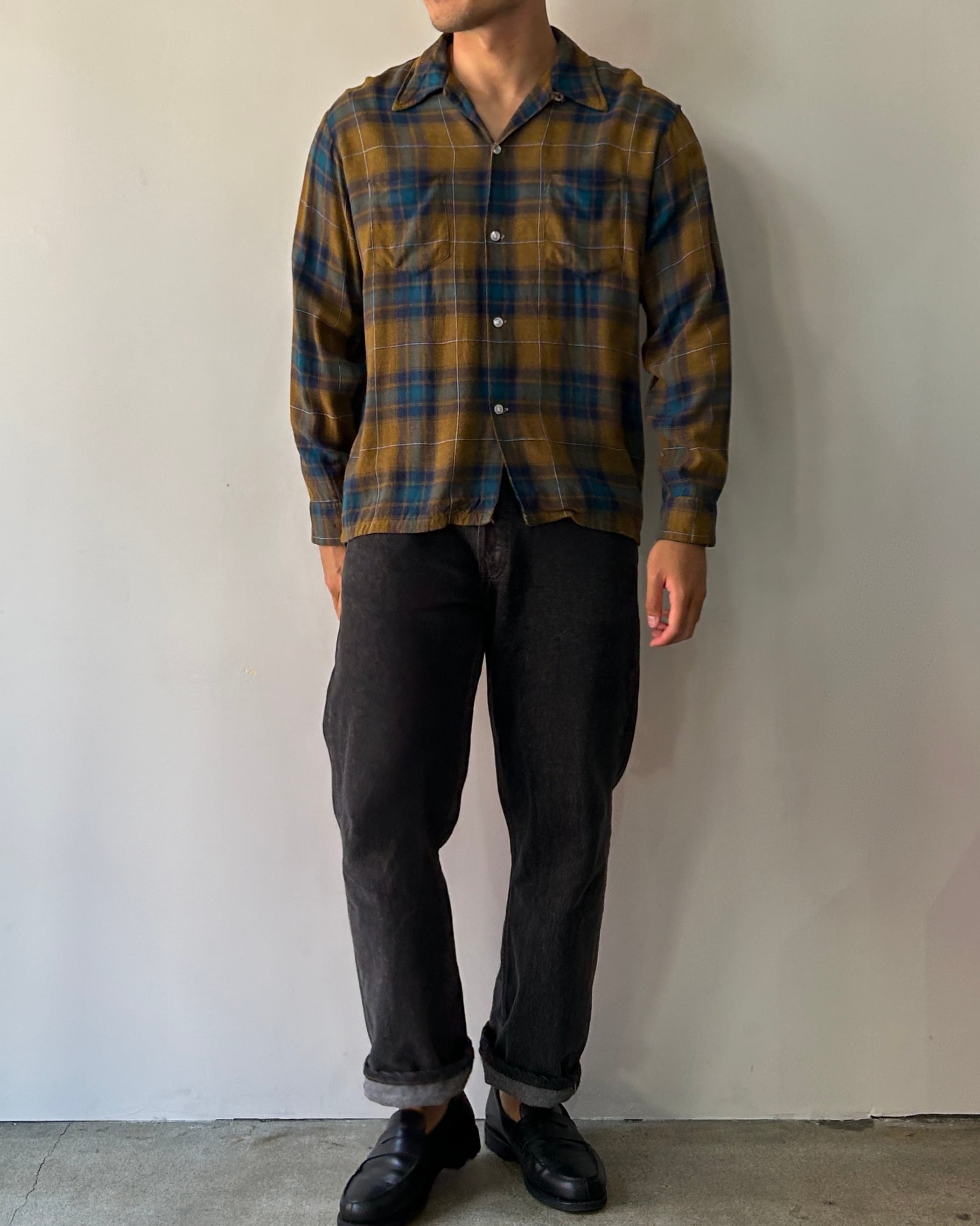 美品 L 60-70s towncraft オンブレチェックシャツ タウンクラフト JCPENNEY JCペニー ombre shadow plaid  shirt | ENCOUNT powered by BASE