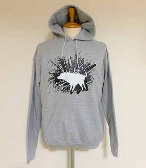 BANKSY HOODIE - SHAKING DOG　Gray