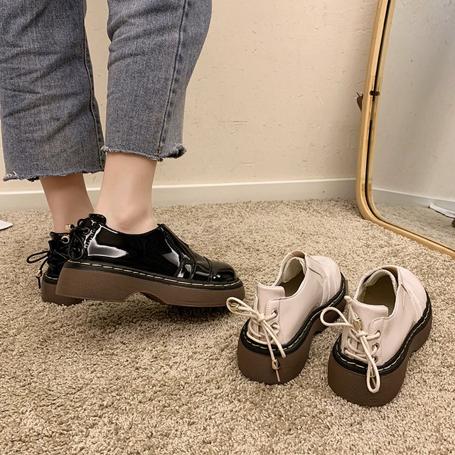 シングルオータムバックレースレザー 靴 シューズ 秋物 部族の婦人靴80928845394