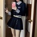 【2点セット】裾ストライプトップス＋ミニスカート ・67549