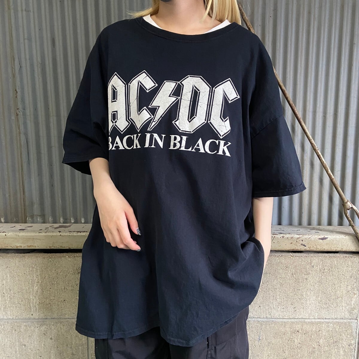 ビッグサイズ AC/DC エーシーディーシー バンドTシャツ メンズ3XL 古着 フロントロゴプリント ブラック 黒 【Tシャツ】【AN20】 |  cave 古着屋【公式】古着通販サイト