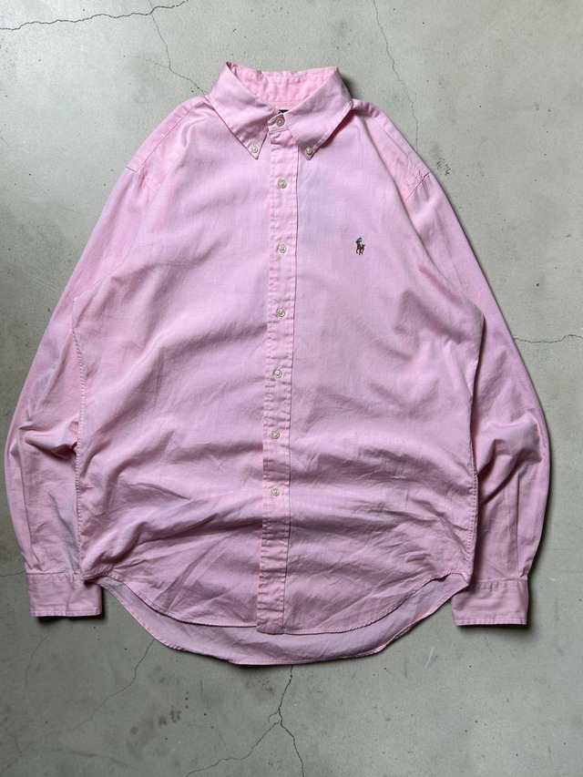 Ralph Lauren Pink Oxford Classic Fit Pony Logo Button Down Long Sleeve Shirt