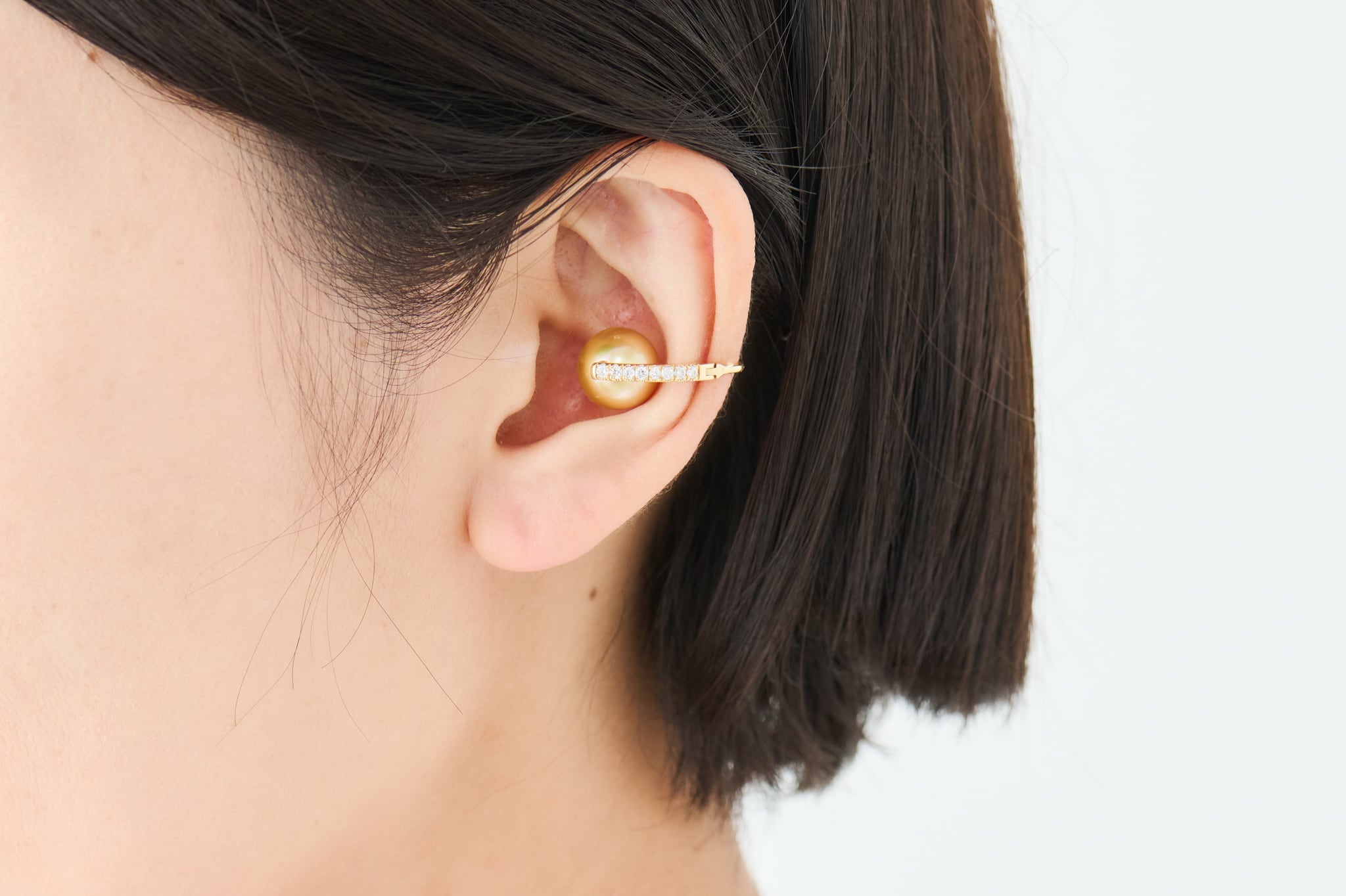 3way 南洋ゴールドパール×ダイヤモンドピアス（2種） | 中村江里子 
