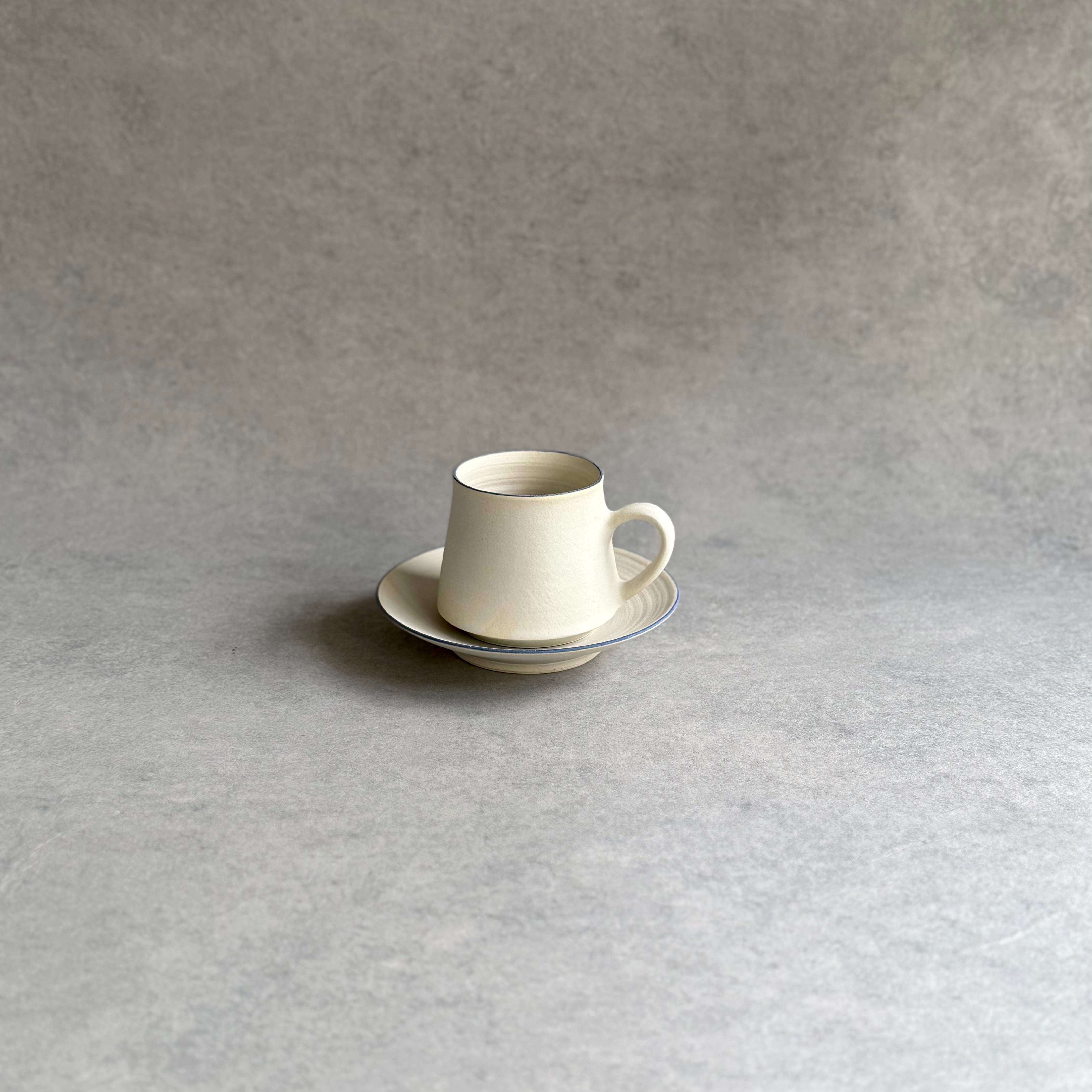 水野幸一 白釉 カップ&ソーサー (口呉須) | gallery 一白