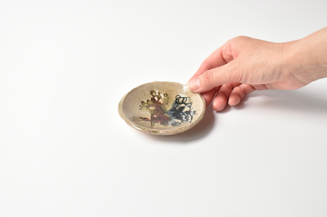 小代瑞穂窯 / 福田るい : ボタ ちぎり皿 ①