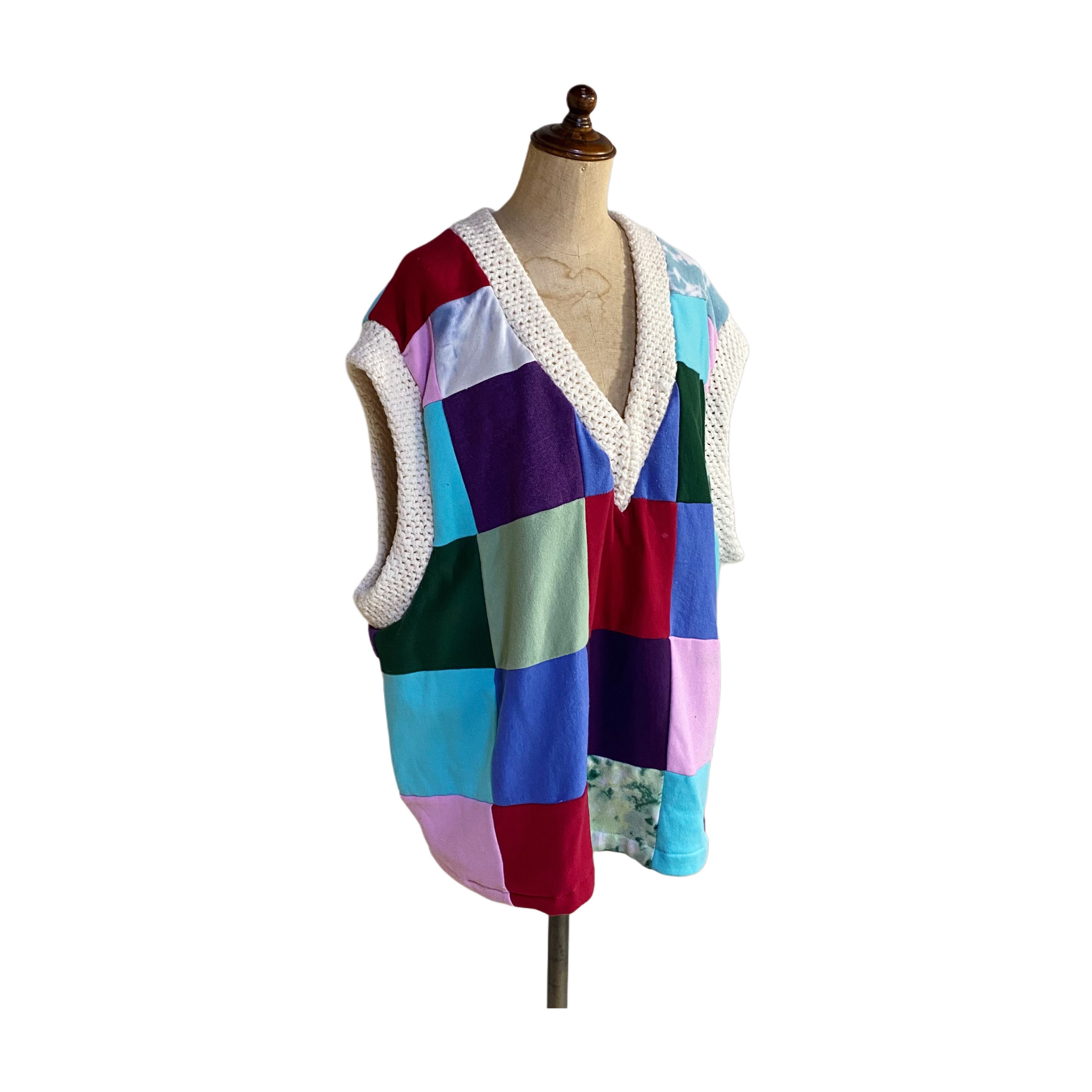 Rebuild sweat v-neck vest multi color
