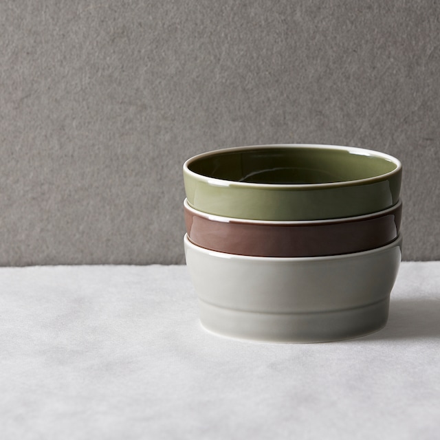 StackStock  ボウルL    なごみの色目 -Matcha Green (Gloss)  / Azuki Brown (Gloss)  / Sesame Grey (Gloss)-