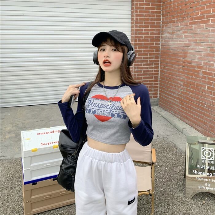 スタイルTシャツ シャツ スプリングショートトップス ロング 春物 モンロー80974972147