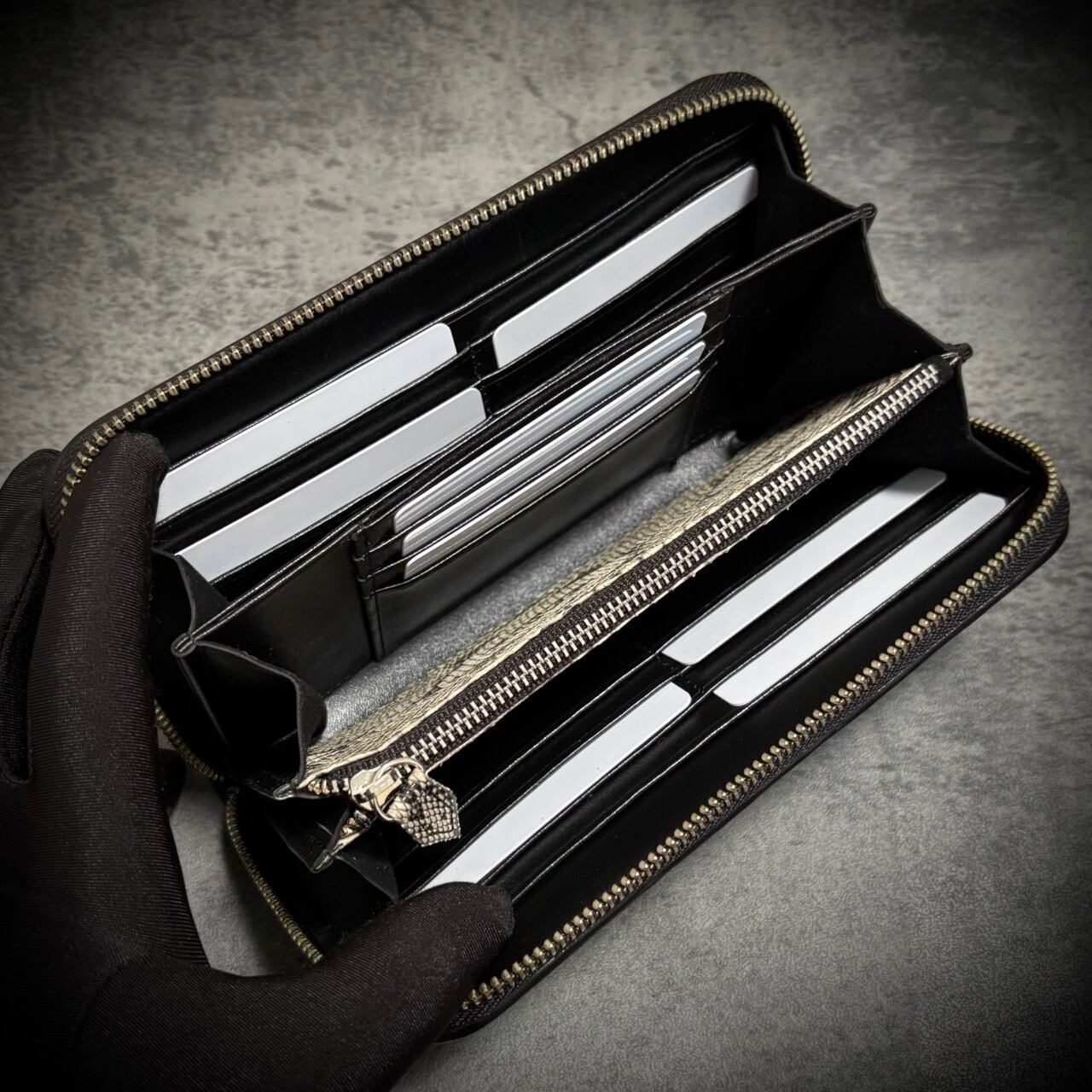 クロコダイル × パイソン メンズ財布 長財布 レディス財布