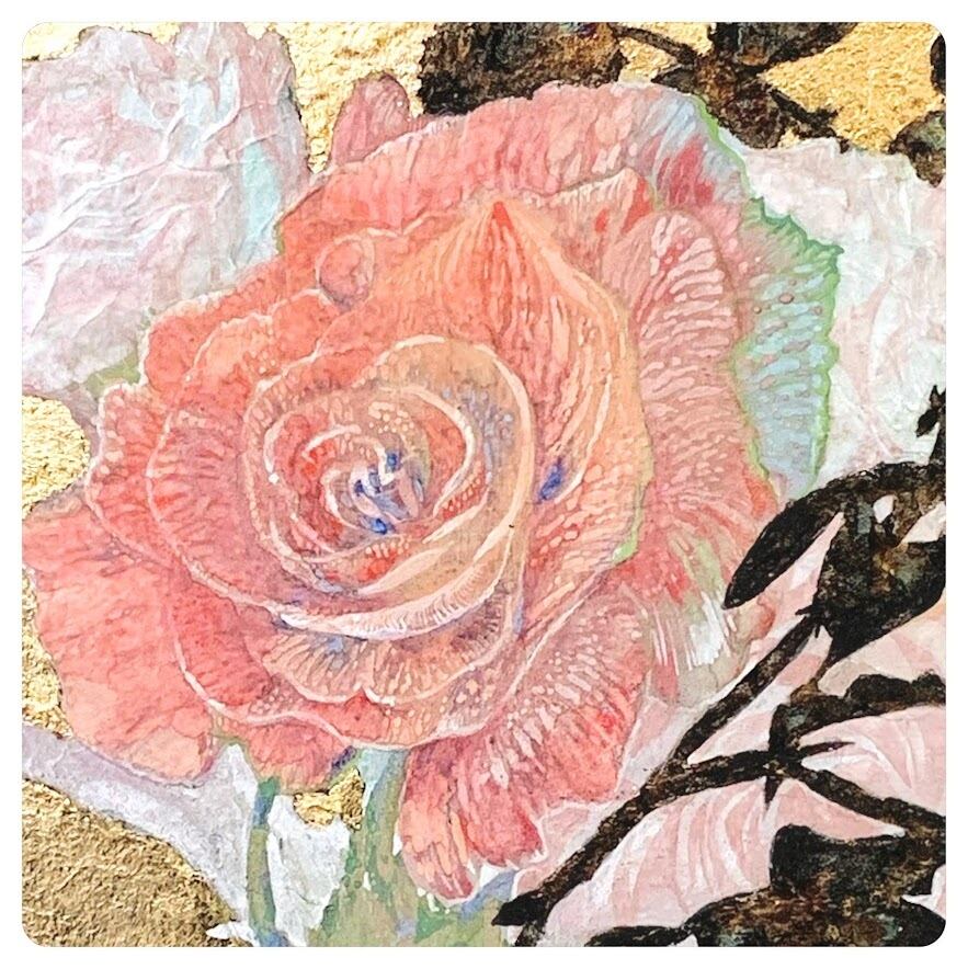 金箔が煌びやかな薔薇のアート | DARENIHO ARTSHOP